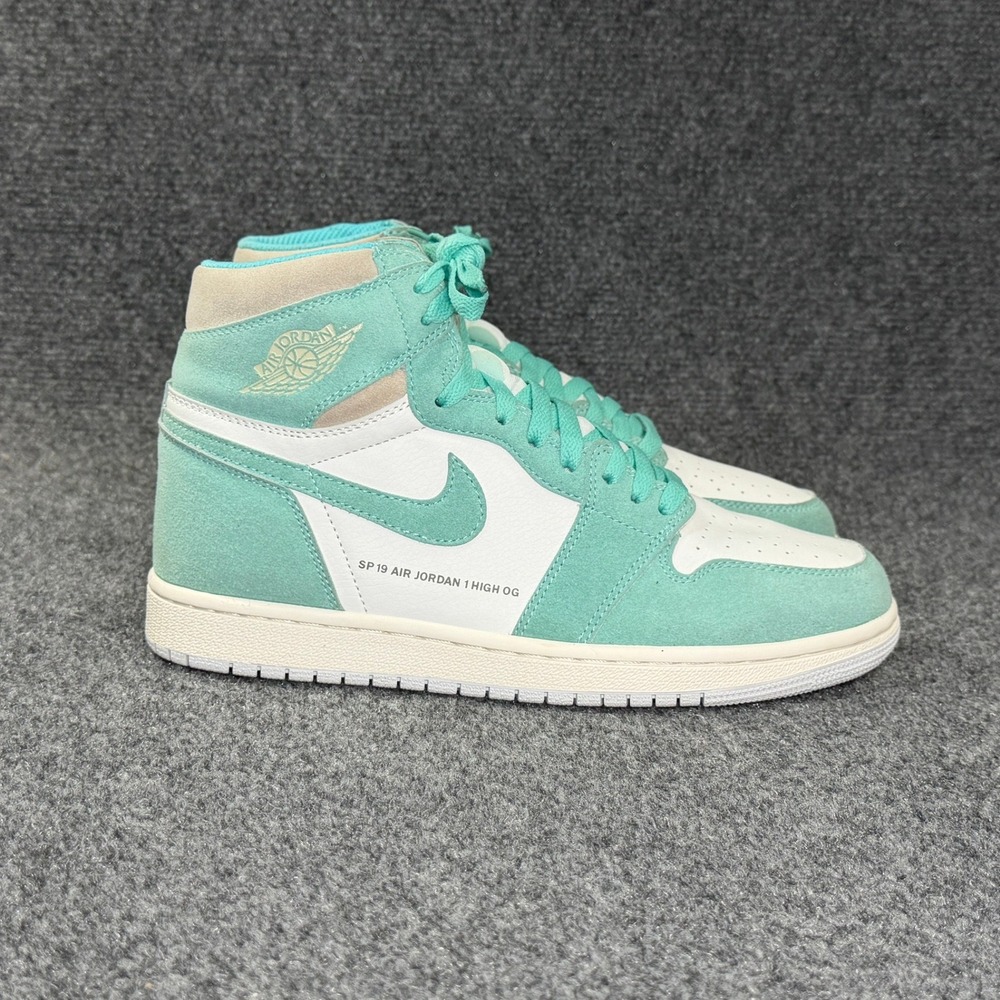 Jordan 1 Retro High Shoes Men's 8.5 Turbo Green Turquoise White Athletic Sneaker